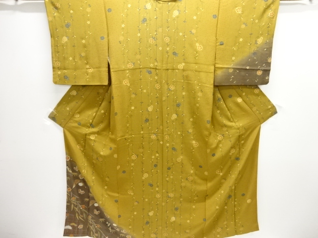 扇に蝶・草花模様訪問着